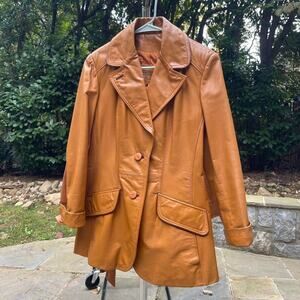 1970s caramel leather coat